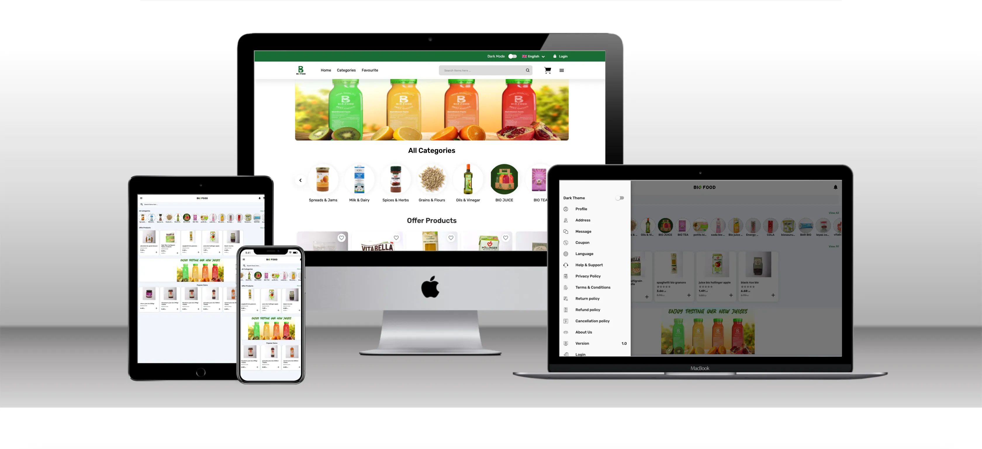 مشروع biofood.website – متجر إلكتروني متكامل للمنتجات الغذائية الصحية من تنفيذ جيل تك